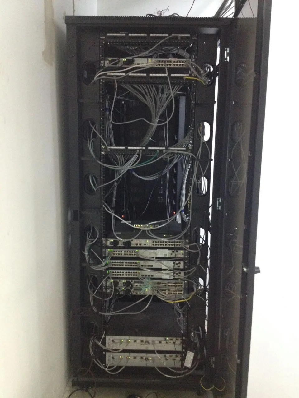 Data center rack with switches