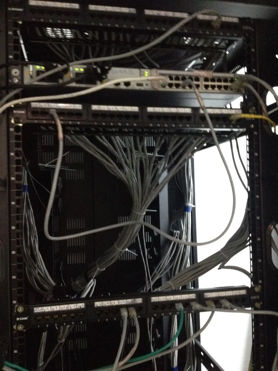 Patch panel and organized network cabling